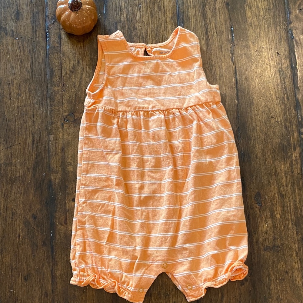 🧡 Carter's Orange Striped One Piece 🧡